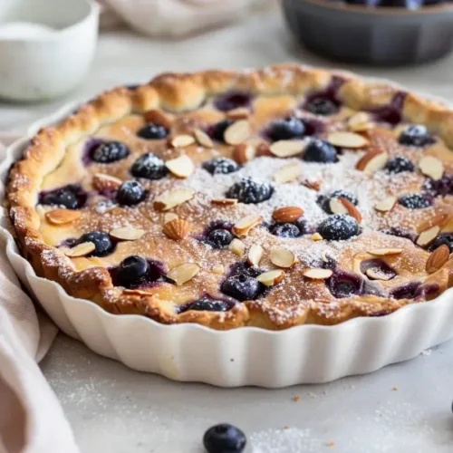 The Best Easy Gluten Free Desserts For Beginners 3 blueberry almond clafoutis recipe card