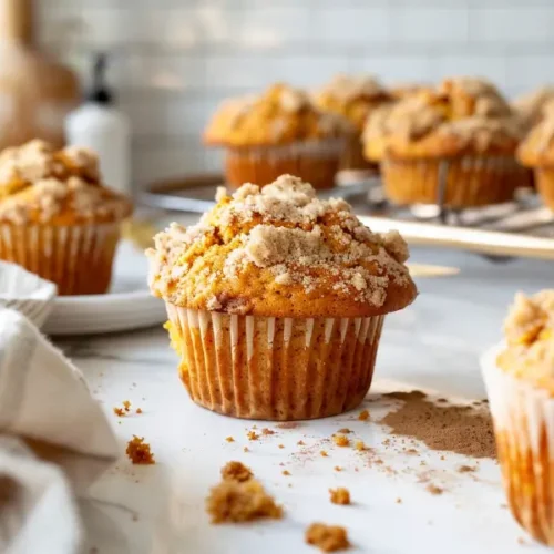 fluffy one bowl pumpkin muffins recipe card