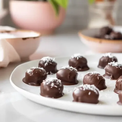 Frozen Banana Bites Dipped in Chocolate arranged in a clean, soft-lit closeup.