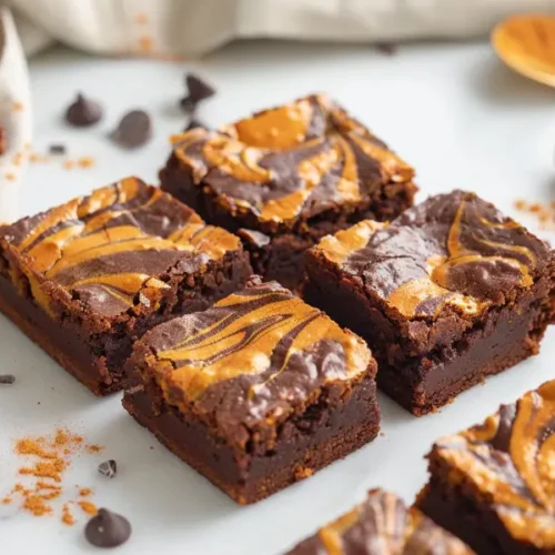 fudgy pumpkin swirl brownies recipe card