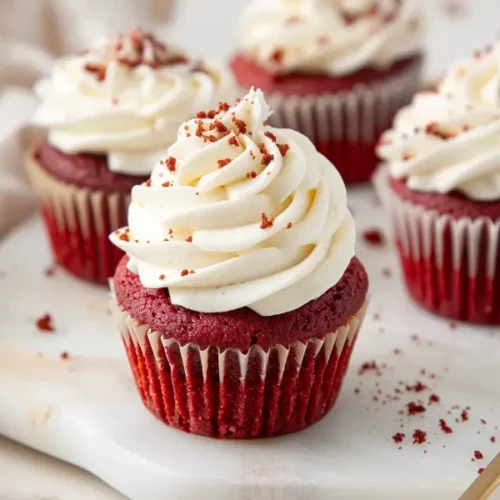 The Ultimate Gluten And Dairy Free Desserts For Christmas Everyone Will Love 15 Gluten-Free Red Velvet Cupcakes with smooth dairy-free frosting in a clean, softly lit close-up.