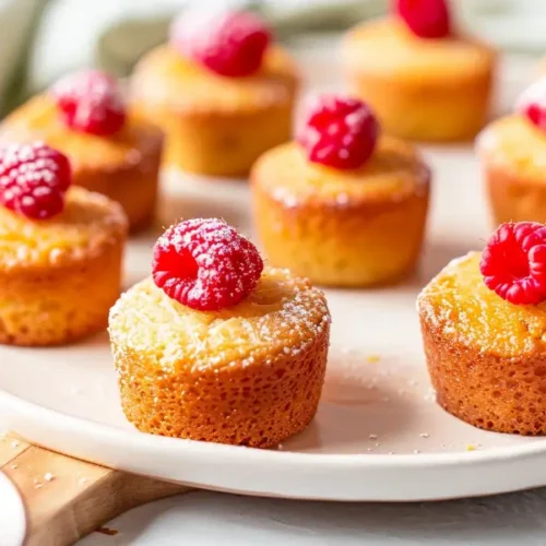10 Best Gluten and Dairy Free Desserts to Impress Guests 15 lemon raspberry mini cakes with golden tops and fresh raspberries