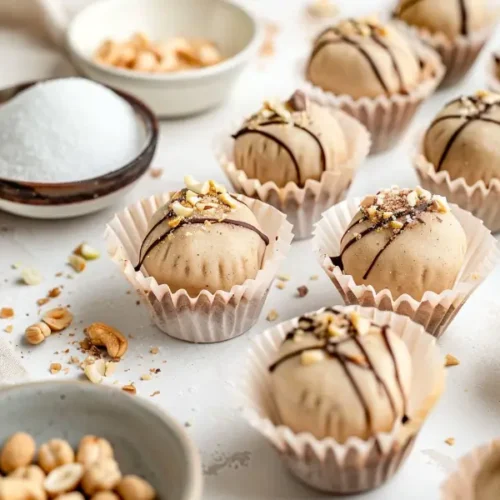 The Best Gluten Free Sugar Free Desserts for a Healthy Sweet Tooth 3 Cashew Cream Cheese Fat Bombs, smooth and chilled with soft golden tones.