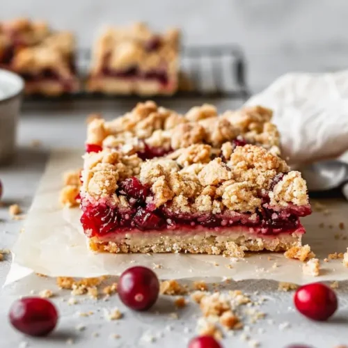 The Best Gluten Free Sugar Free Desserts for a Healthy Sweet Tooth 15 Cranberry Almond Bars (Allulose-Sweetened) sliced with bright ruby filling and golden almond crumble.
