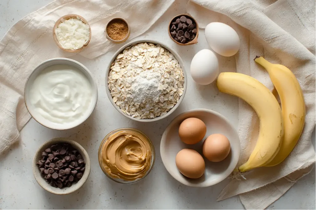 The Ultimate Guide to Easy Gluten-Free Desserts 11 Simple gluten-free dessert ingredients arranged neatly on a cream surface with soft light.