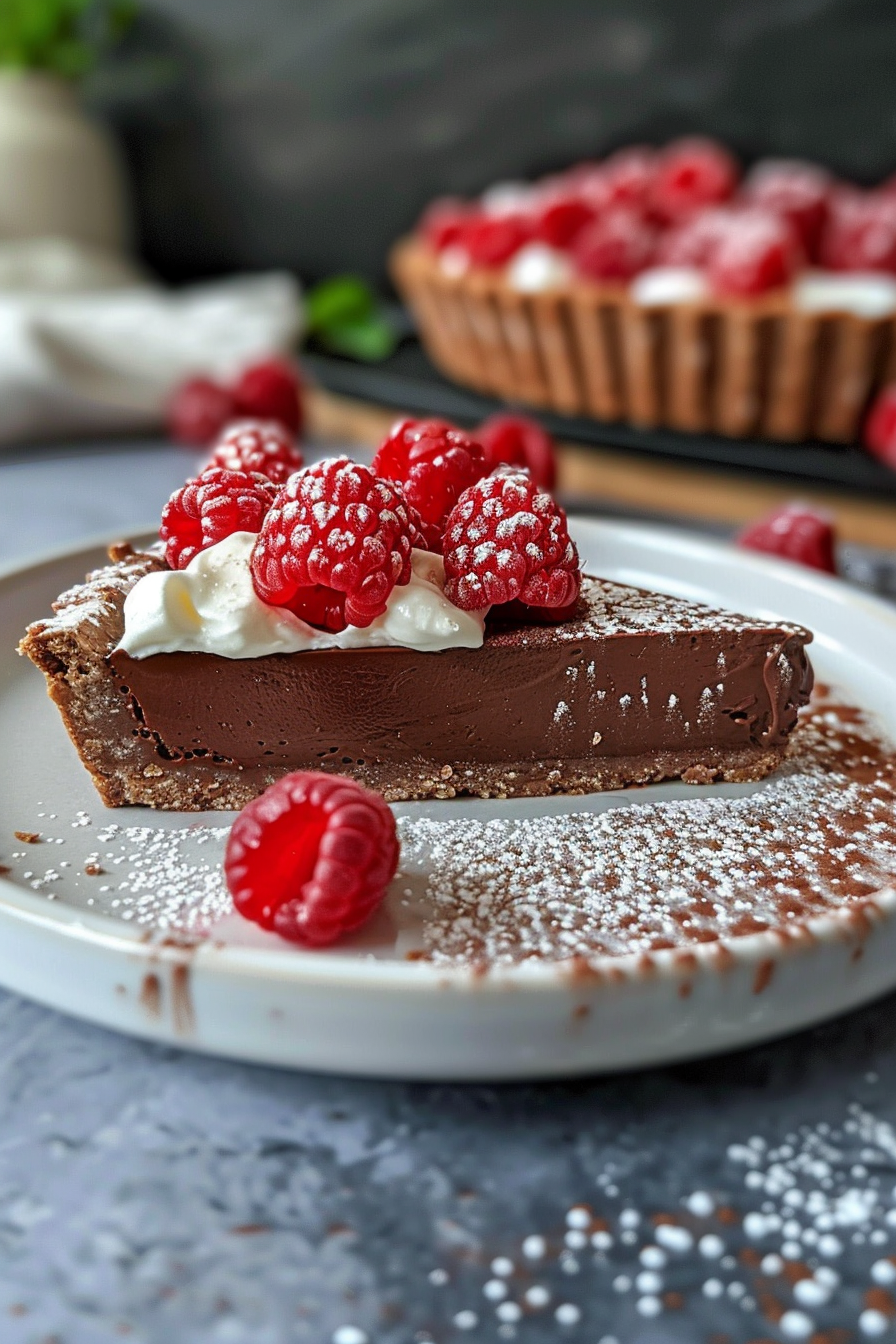 Vegan No-Bake Raspberry Chocolate Tart 2 image 1778627479580